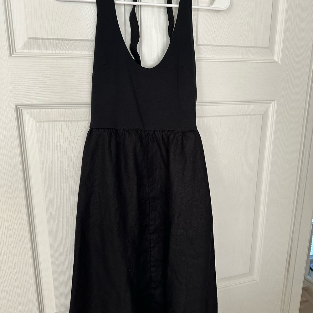 J. Crew Black halter mixy dress